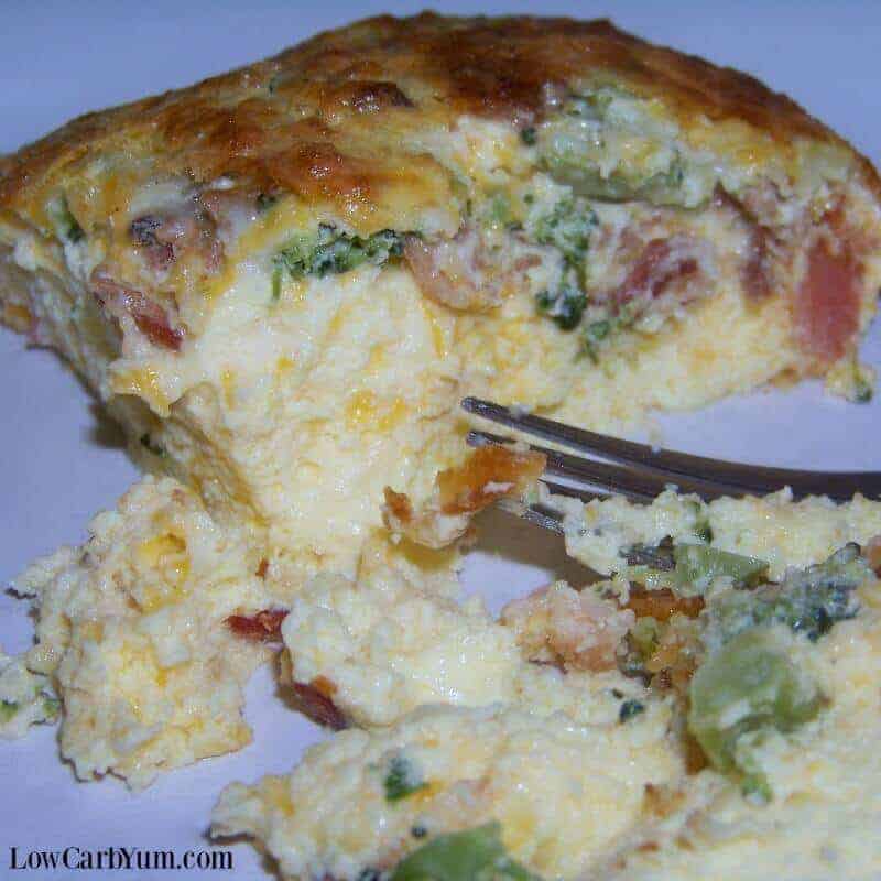 Broccoli Bacon Egg Casserole with Cheese Low Carb Yum