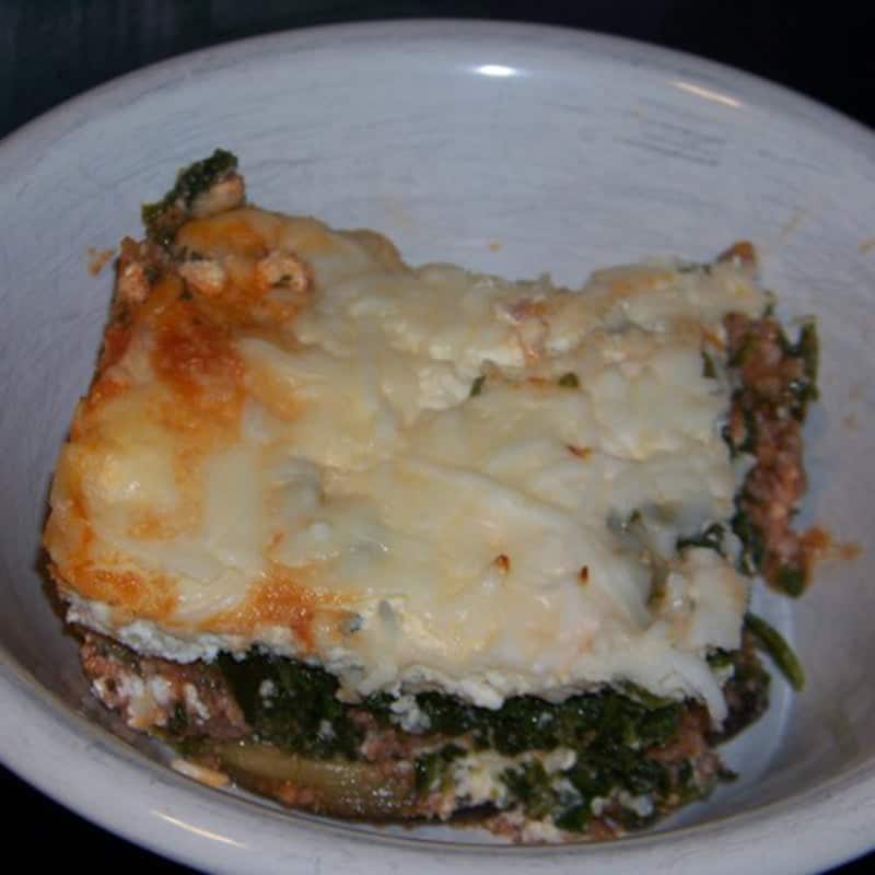 No Noodle Spinach Meat Lasagna | Low Carb Yum
