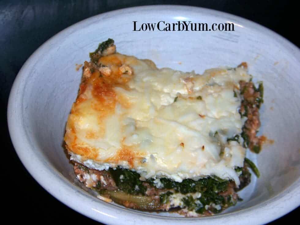 Spinach And Meat Lasagna Without Noodles Low Carb Yum