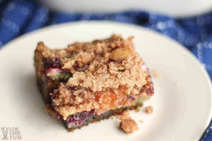 Sugar free blueberry coffee cake. 