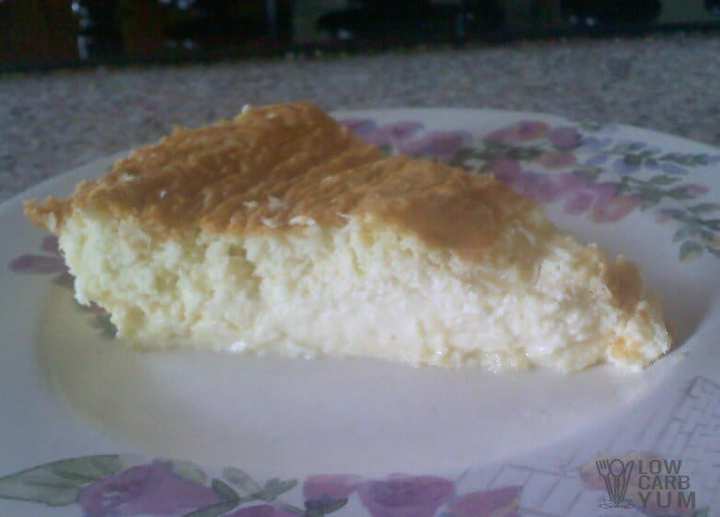 Crustless low carb coconut custard pie recipe