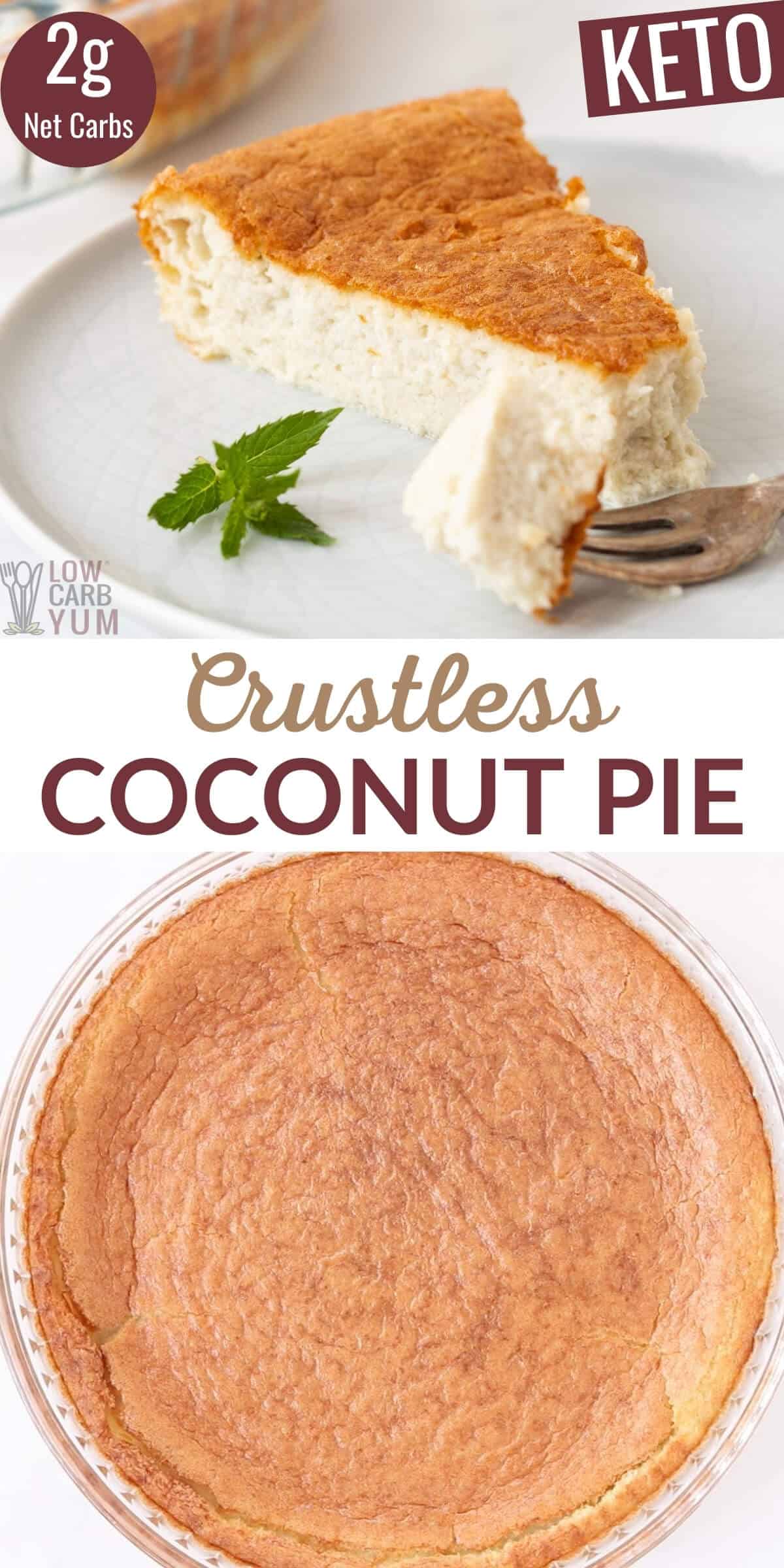 keto crustless coconut custard pie recipe