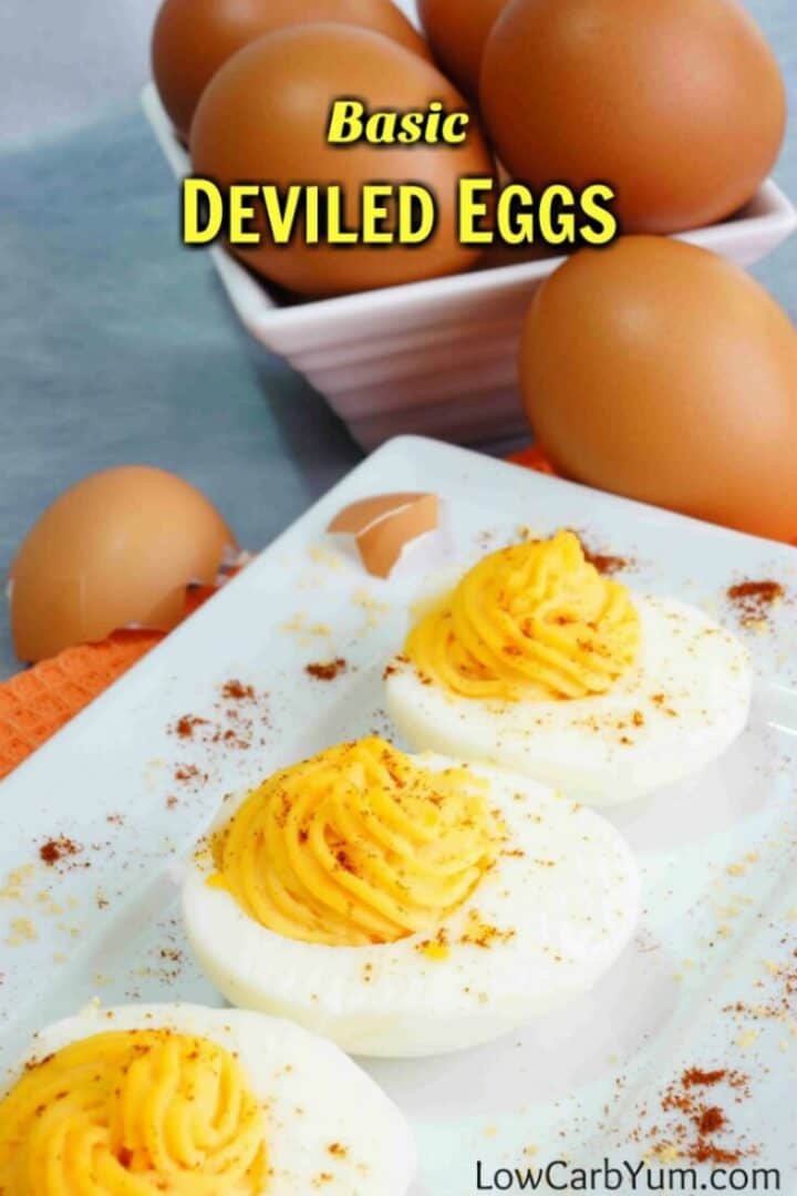 Low Carb Deviled Eggs without added Vinegar Low Carb Yum