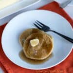 low carb gluten-free almond meal pancakes on plate with fork