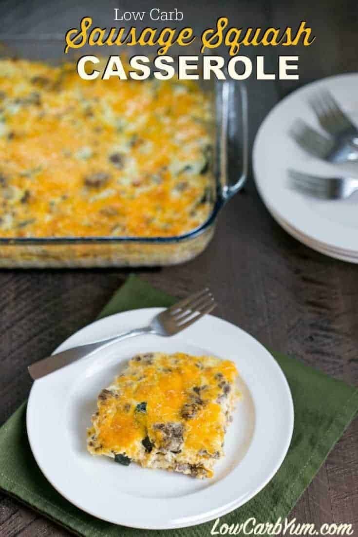 Recipe for low carb gluten free squash casserole with cheese