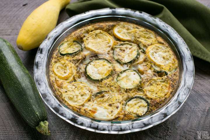 An easy low carb yellow summer squash frittata