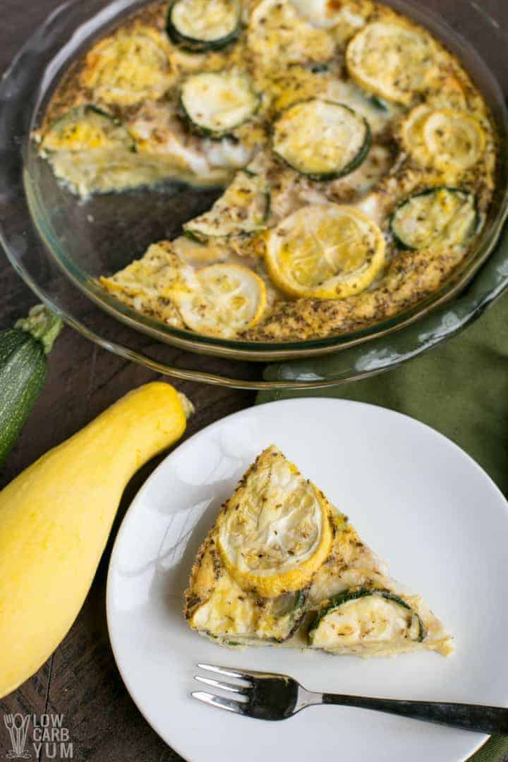 Serving up a simple low carb yellow summer squash frittata