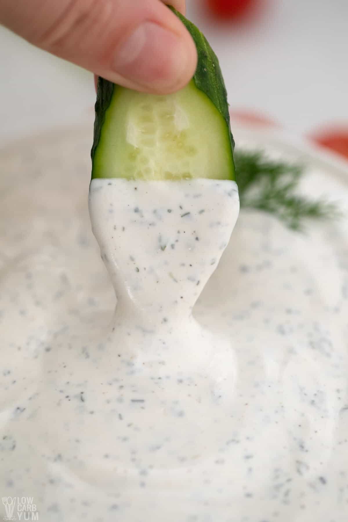 cucumber in ranch dip