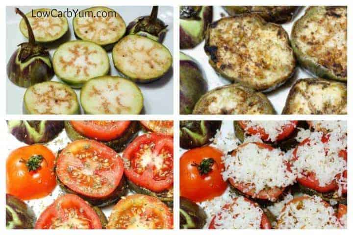 Easy eggplant tomato recipe appetizer collage