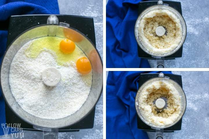 Making the keto coconut macaroon dough in food processor