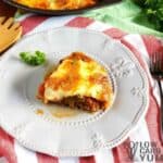 Hamburger pie casserole slice