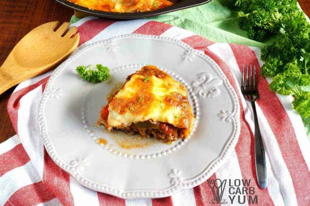 Hamburger pie casserole slice