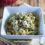 Low carb broccoli bacon cheese salad featured