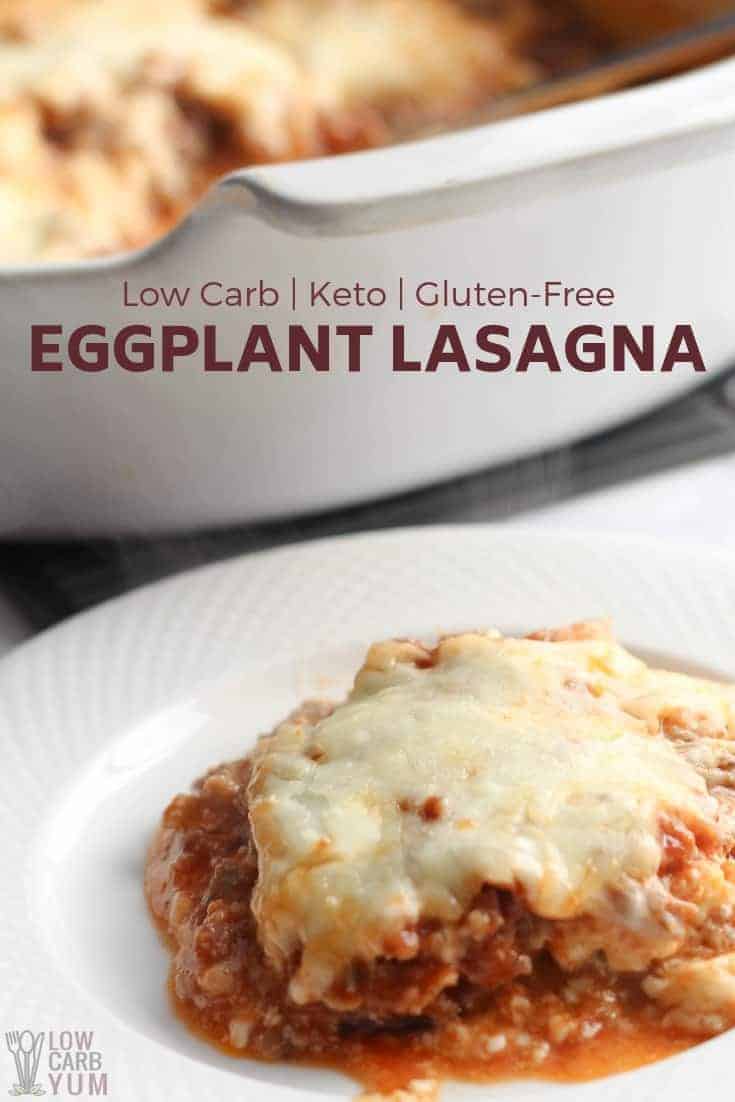 Title image for low carb eggplant lasagna