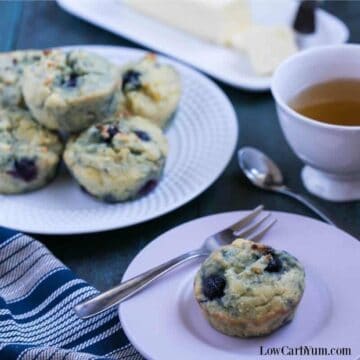 low carb gluten free blueberry muffins