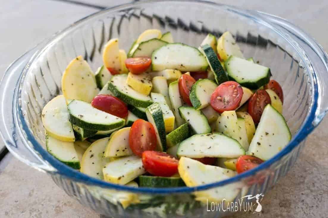 Summer Zucchini and Squash Salad with Tomatoes | Low Carb Yum