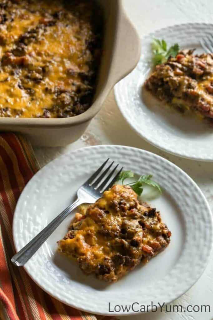 Easy Low Carb Yellow Squash Casserole with Taco Flavor | Low Carb Yum
