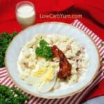 Mock cauliflower low carb potato salad featured