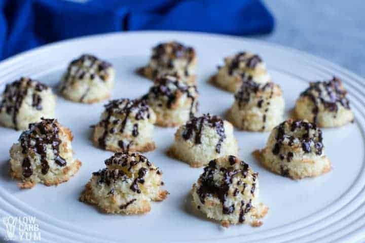 keto coconut macaroons on plate