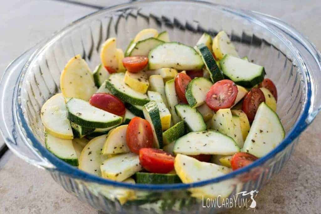 Zucchini and squash salad featured