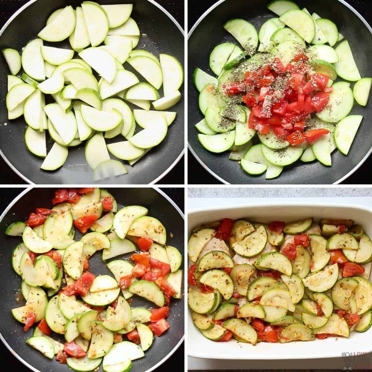 preparing the zucchini for the casserole