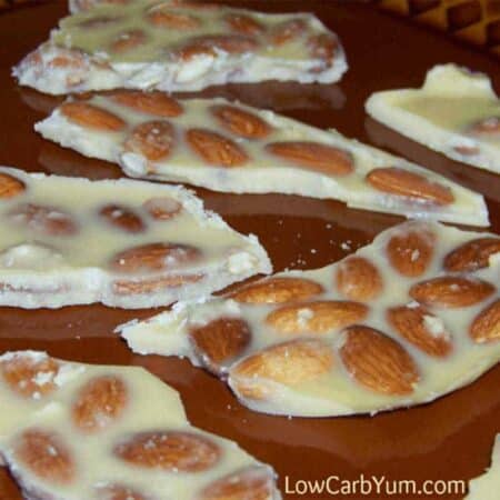 Low Carb White Chocolate Almond Bark