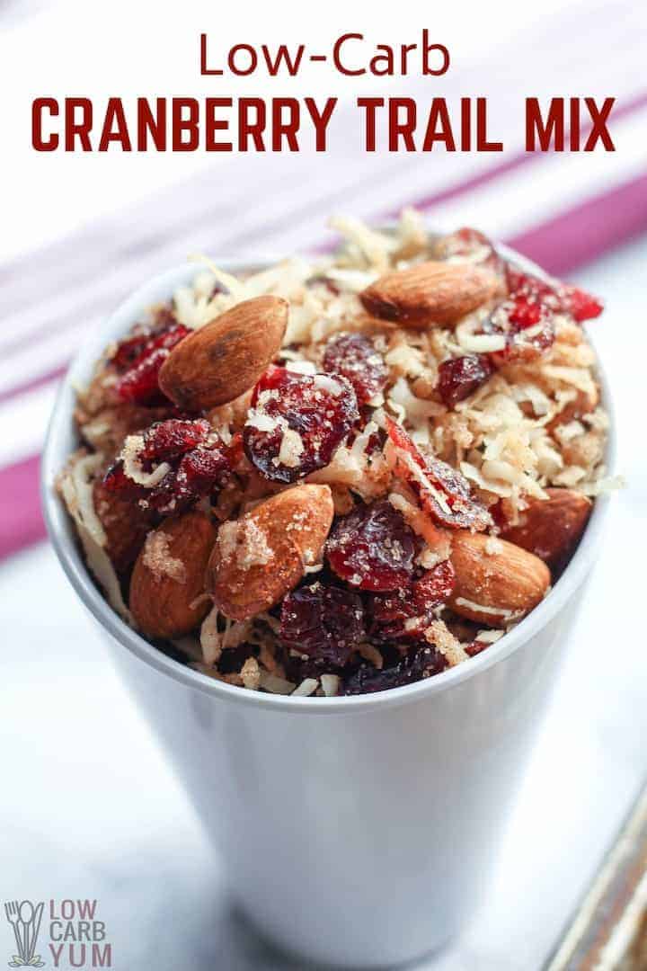 Cranberry keto low carb trail mix cover