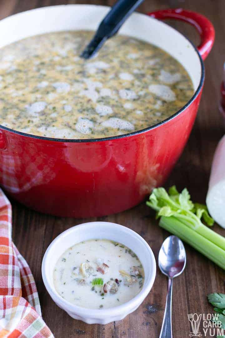 low carb clam chowder for the keto diet