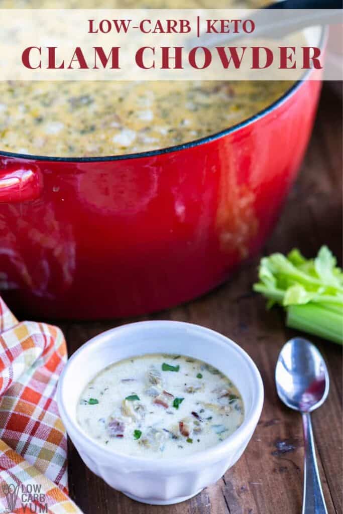 Keto Clam Chowder Low Carb New England Style Low Carb Yum