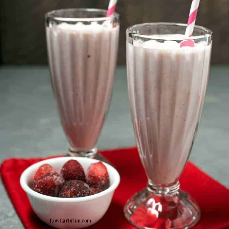 Strawberry keto protein powder shake