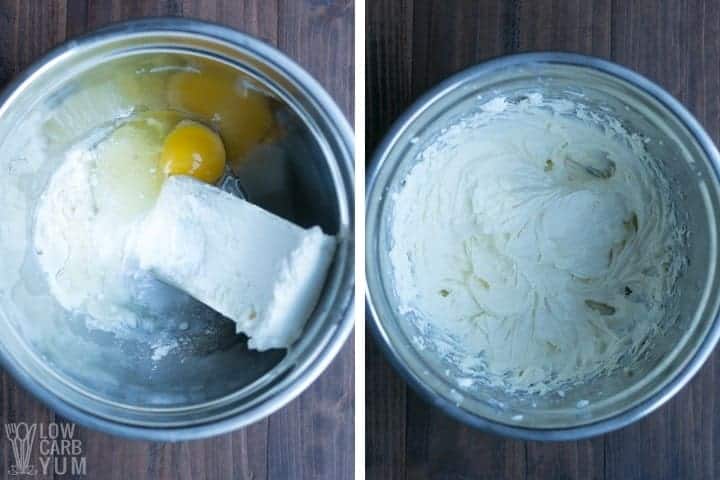 making the cream cheese filling