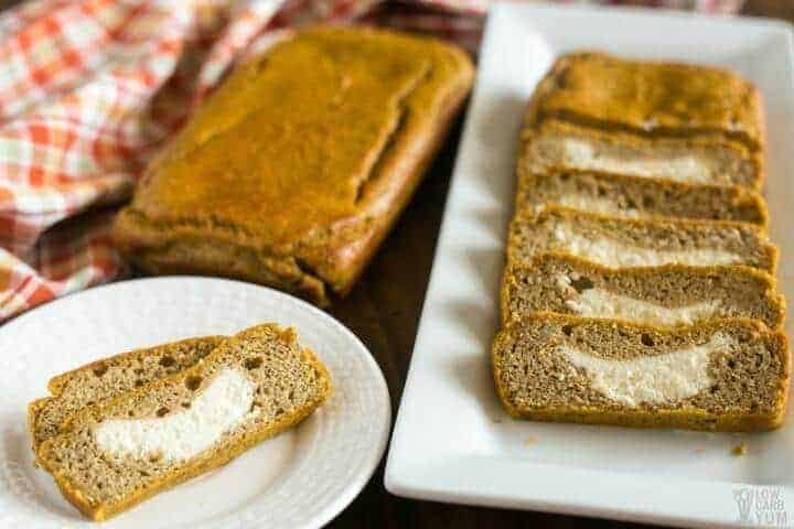 Gluten free low carb cream cheese pumpkin bread