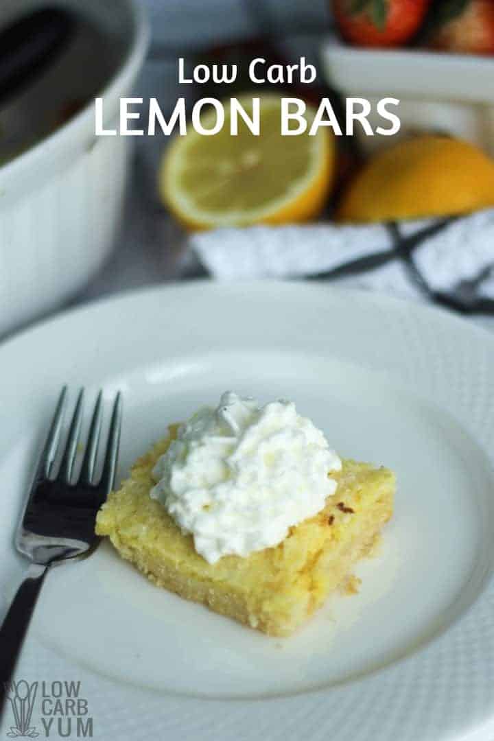 Low Carb Lemon Bars Recipe (Keto, Gluten Free) | Low Carb Yum