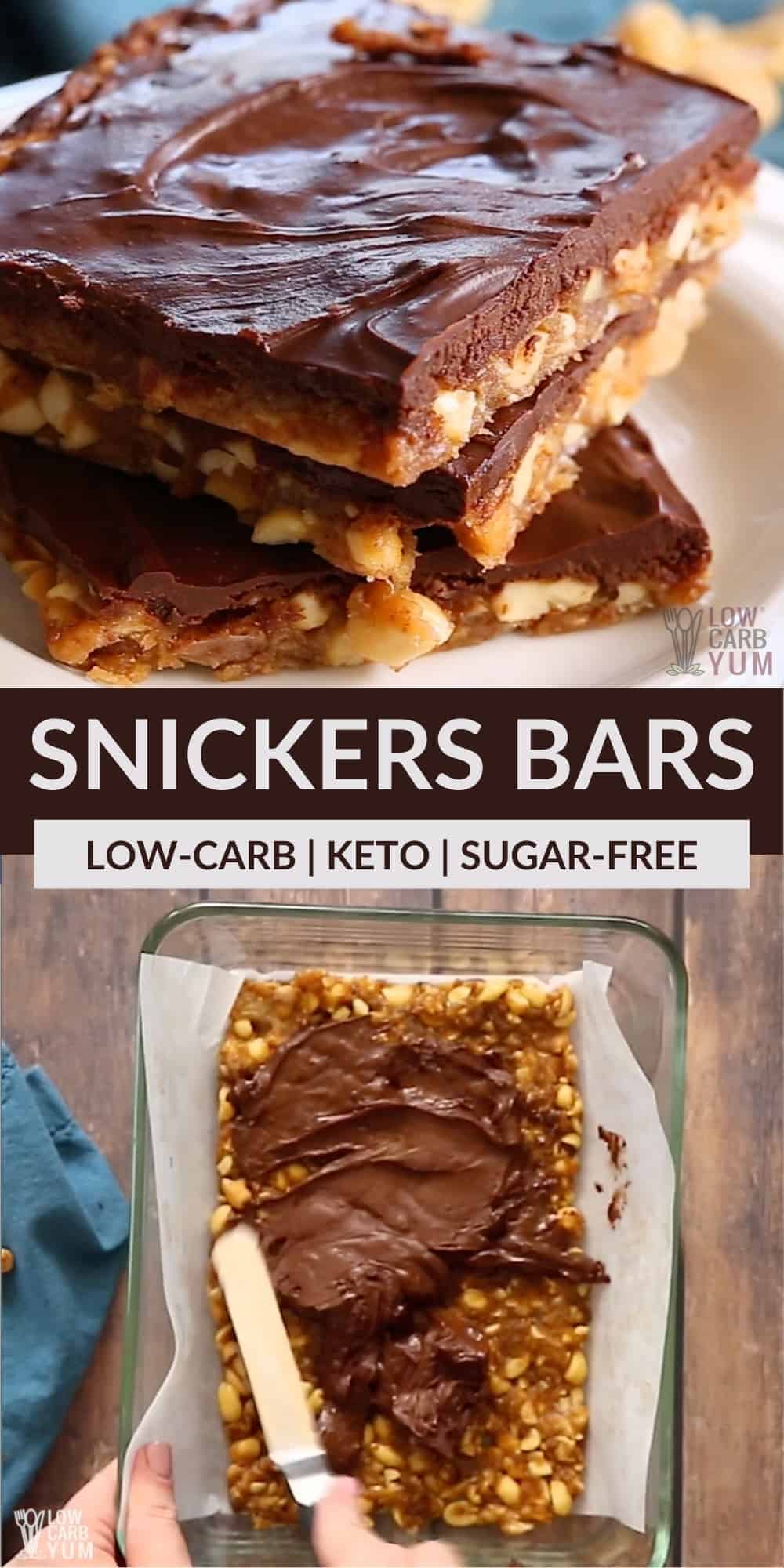 keto snickers bars pinterest image