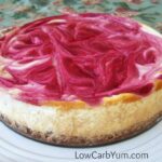 Low carb gluten free cranberry swirl cheesecake