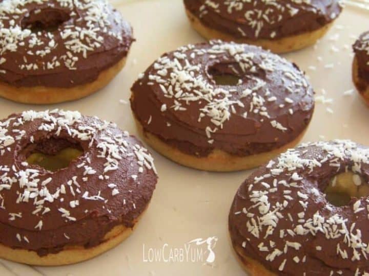 Low carb donuts with chocolate icing
