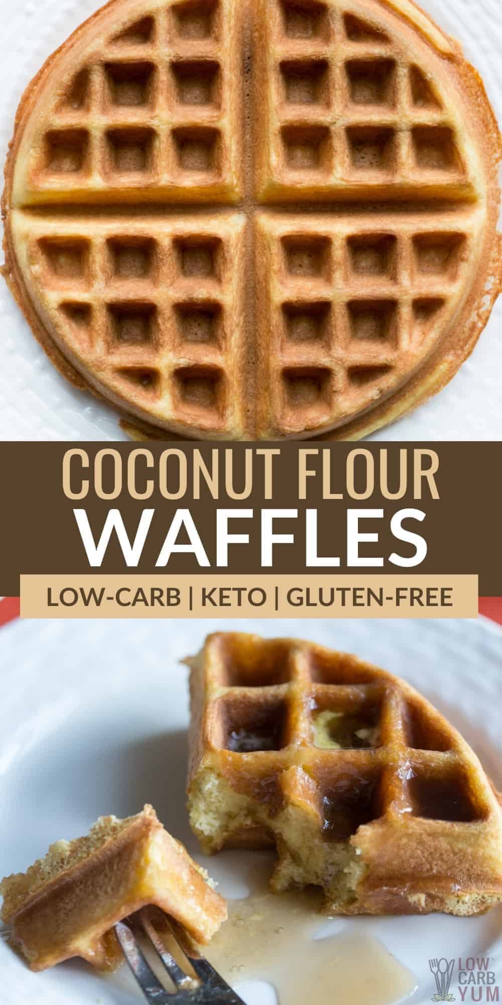 keto coconut flour waffles pinterest image