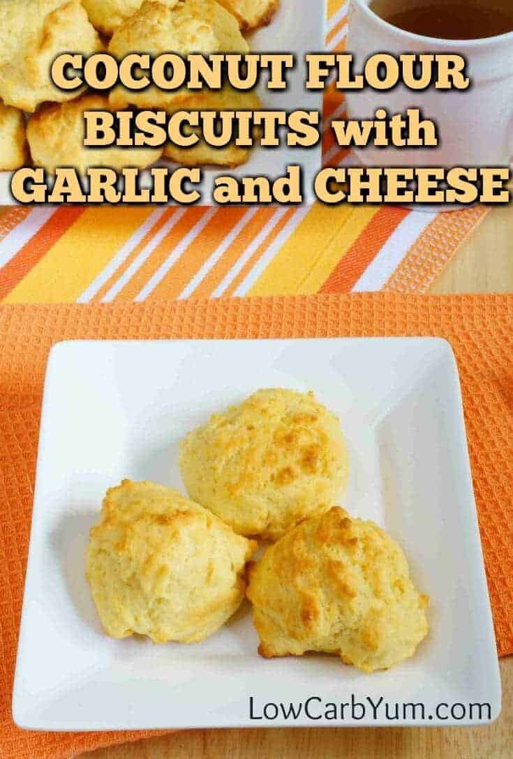 plate of coconut flour biscuits with cheddar and garlic