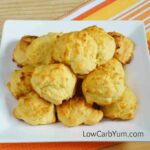 If you miss the warmth of freshly baked bread, these coconut flour biscuits are sure to please. They are full of cheese with a touch of garlic.
