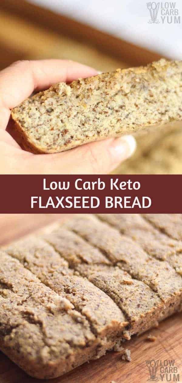 A coconut flour low carb flax bread that's full of healthy ingredients and so easy to make. It's a perfect for every day on a gluten free diet. | lowcarbyum.com