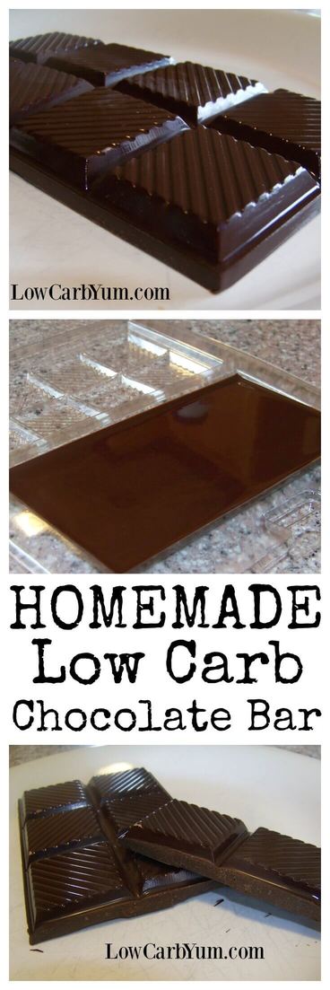 These low carb homemade chocolate bars are inexpensive to make. And, the ingredients won't cause digestive pain like some sugar-free candies. | lowcarbyum.com