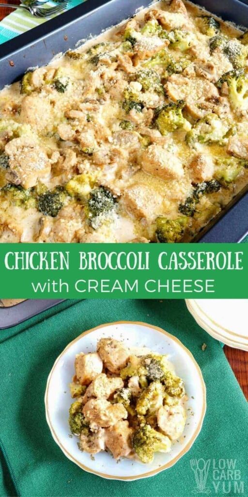 Low carb broccoli casserole with cream cheese and chicken recipe