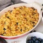 Baked paleo blueberry berry cobbler