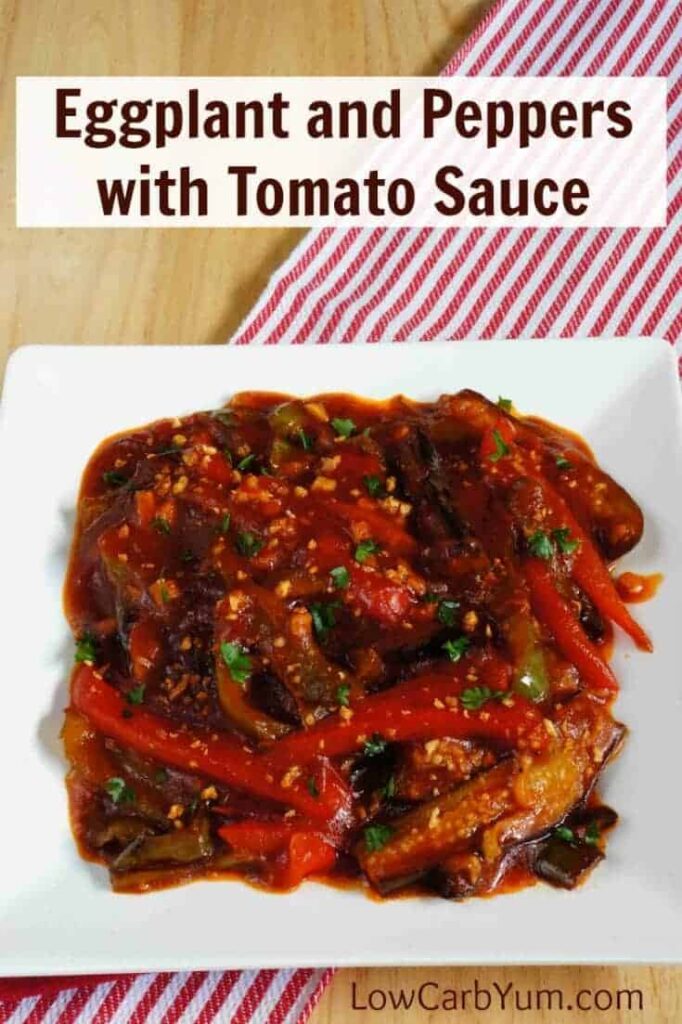 Eggplant pepper recipe with tomato sauce