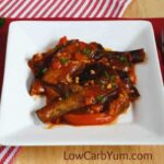 Eggplant pepper recipe with tomato sauce