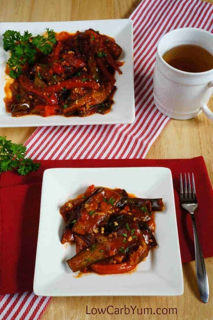 eggplant tomato sauce pepper recipe