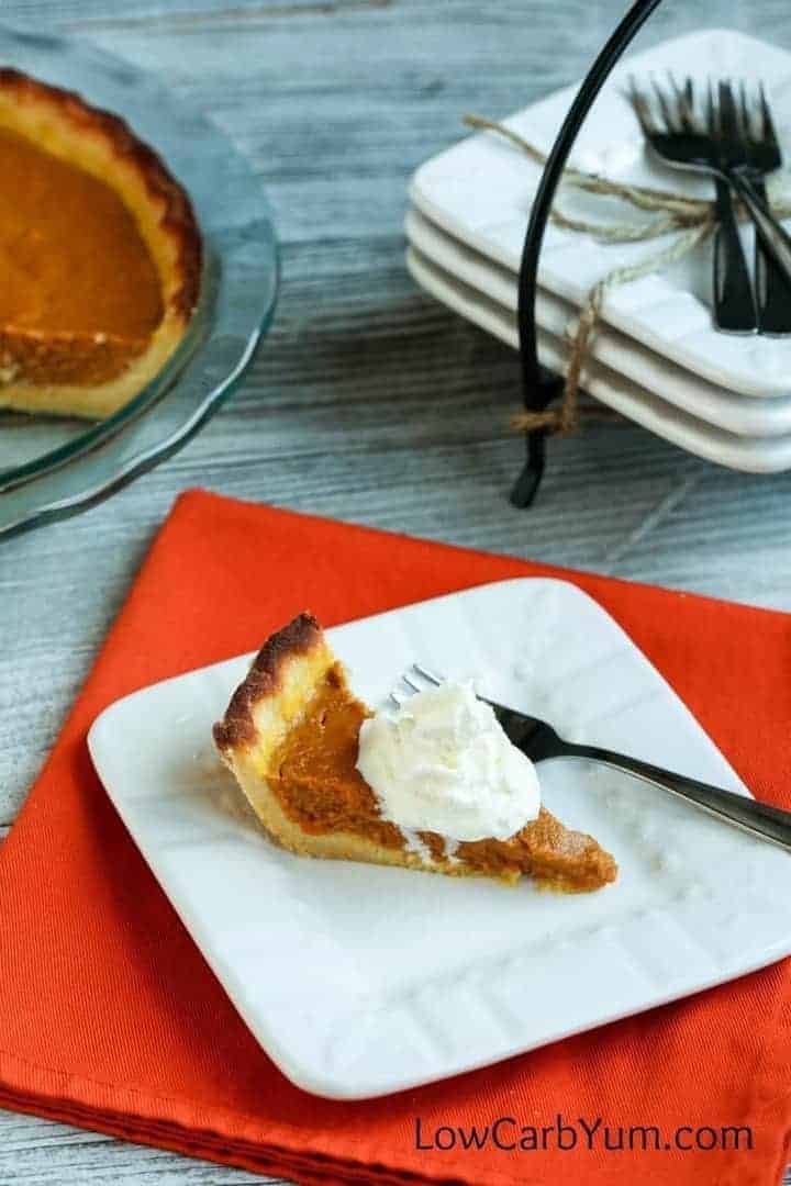 Low carb almond milk pumpkin pie