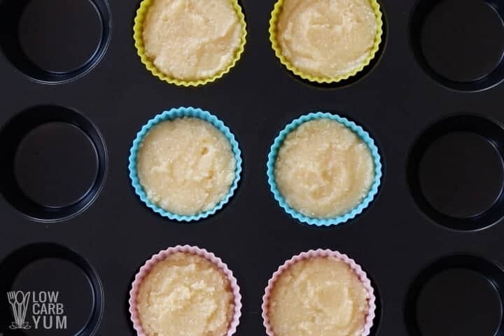 batter in cupcake molds