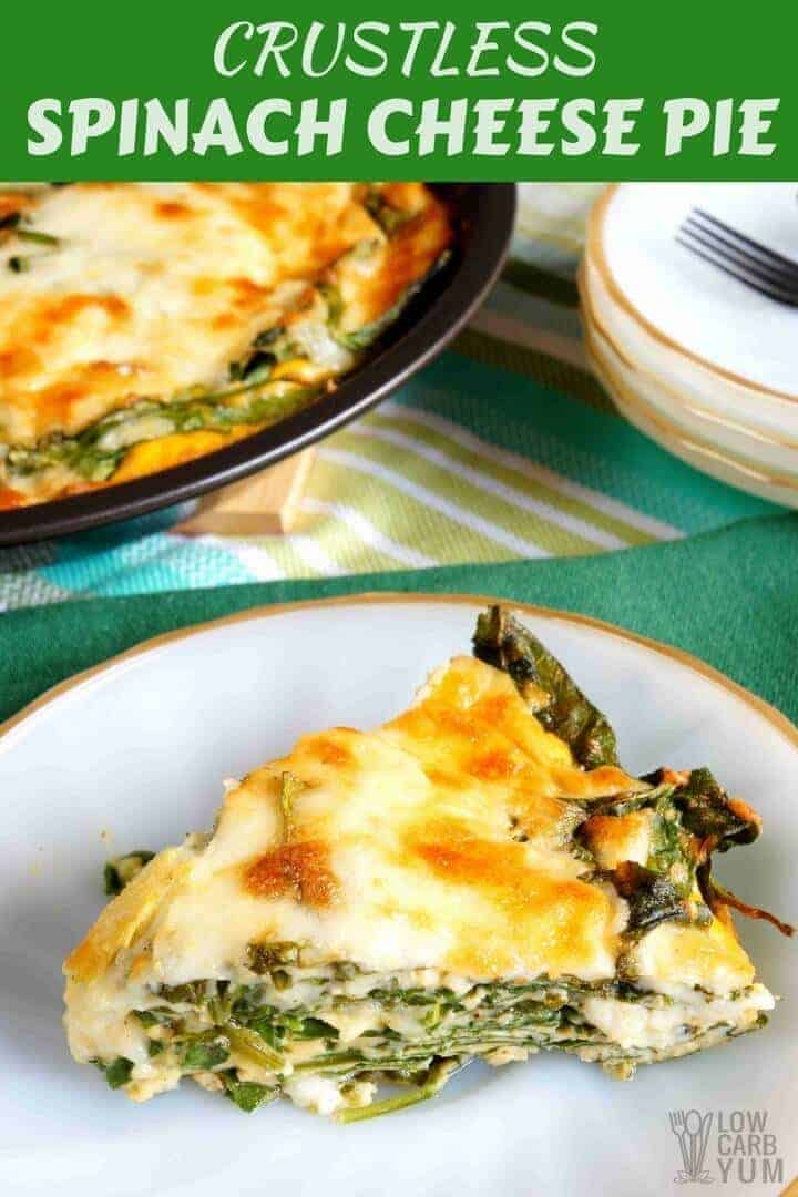 Crustless Spinach Cheese Pie - Gluten Free - Low Carb Yum