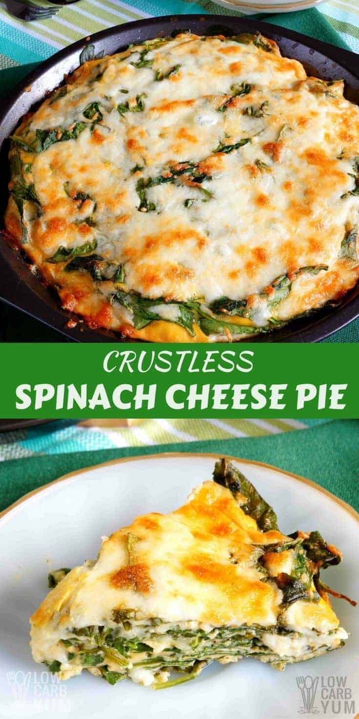 Crustless Spinach Cheese Pie - Gluten Free | Low Carb Yum